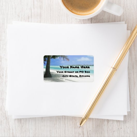 熱帯ビーチ ラベル (インサイチュ)