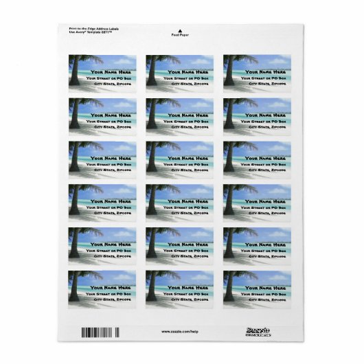 熱帯ビーチ ラベル (フルシート)