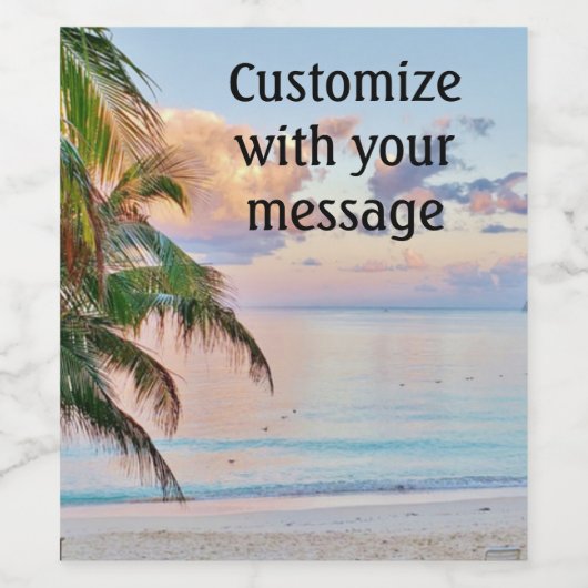 熱帯ビーチ ワインラベル (シングルラベル)