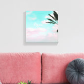 熱帯ビーチ、夢、海ビュー、ヤシ、美しい キャンバスプリント (インサイチュ (リビング))