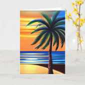 熱帯ビーチ |恋しく思のユーザー カード (黄色い花)