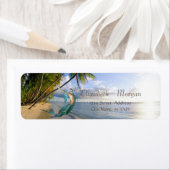 熱帯ビーチ，手のひら，マーメイド ラベル (インサイチュ)