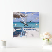 熱帯ビーチ,椅子,Ahhリタイアメント スクエア壁時計 (ホーム)