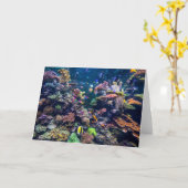 熱帯ビーチ |水中サンゴ礁 カード (黄色い花)
