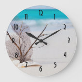 熱帯ビーチ(白い貝殻あり) ラージ壁時計 (正面)