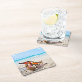 熱帯ビーチ |砂のビーチ椅子 スクエアペーパーコースター (インサイチュ)