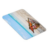 熱帯ビーチ |砂のビーチ椅子 マグネット (右側)