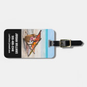 熱帯ビーチ |砂のビーチ椅子 ラゲッジタグ (正面横)