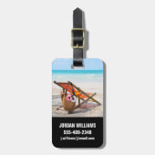 熱帯ビーチ |砂のビーチ椅子 ラゲッジタグ (正面縦)