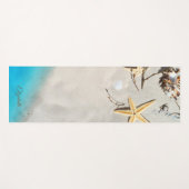 熱帯ビーチ、砂、シーシェル、シースターパーソナライズされた- ヨガマット (正面(横))