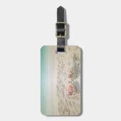 熱帯ビーチ，砂，スイカ， パーソナライズされた- ラゲッジタグ (正面縦)