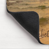 熱帯ビーチ、砂、パームサンセット マウスパッド (コーナー)