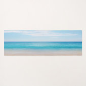 熱帯ビーチ、砂、フリップフロップ、帽子パーソナライズされた- ヨガマット (裏面(横))