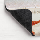 熱帯ビーチ、砂、貝殻 マウスパッド (コーナー)