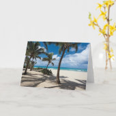 熱帯ビーチ | Anguillaビーチ、パームツリー カード (黄色い花)