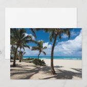 熱帯ビーチ | Anguillaビーチ、パームツリー サンキューカード (正面/裏面)