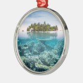 熱帯ビーチ | Ari Atoll Maldives メタルオーナメント (左)
