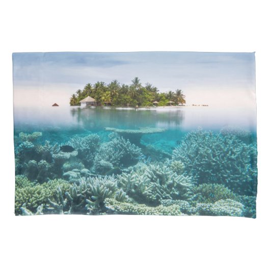 熱帯ビーチ | Ari Atoll Maldives 枕カバー (正面)