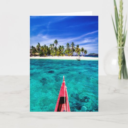 熱帯ビーチ El Nido，フィリピン，パラワン カード (正面)