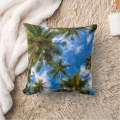 熱帯ビーチ | Palm Trees on Blue Sky クッション (ブランケット)