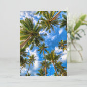 熱帯ビーチ | Palm Trees on Blue Sky サンキューカード (スタンド正面)