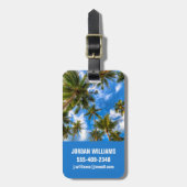熱帯ビーチ | Palm Trees on Blue Sky ラゲッジタグ (正面縦)