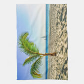 熱帯ビーチ | Sailboat, Palm Tree, Aruba キッチンタオル (縦)