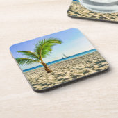 熱帯ビーチ | Sailboat, Palm Tree, Aruba コースター (左側)