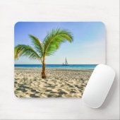 熱帯ビーチ | Sailboat, Palm Tree, Aruba マウスパッド (マウス)