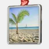 熱帯ビーチ | Sailboat, Palm Tree, Aruba メタルオーナメント (左)