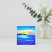 熱帯ビーチQRコードヨガインストラクター スクエア名刺 (スタンド正面)