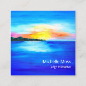 熱帯ビーチQRコードヨガインストラクター スクエア名刺 (正面)