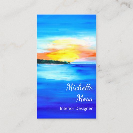 熱帯ビーチQRコード内装設計抽象芸術 名刺 (正面)