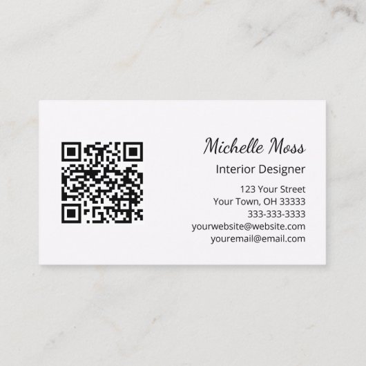 熱帯ビーチQRコード抽象芸術内装設計 名刺 (裏面)