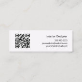 熱帯ビーチQRコード抽象芸術夕日 スキニー名刺 (裏面)