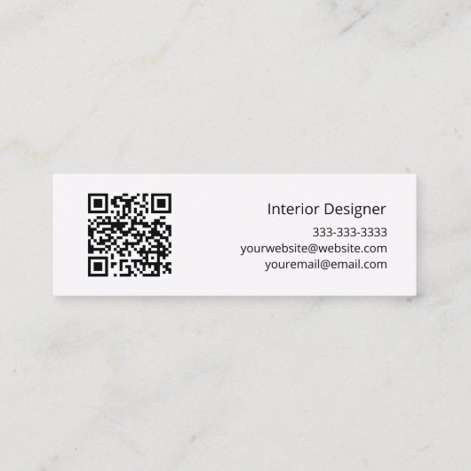 熱帯ビーチQRコード抽象芸術夕日 スキニー名刺 (裏面)