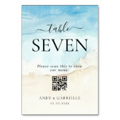 熱帯ビーチQRコード結婚のメニューテーブル番号 テーブルナンバー (正面)