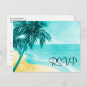 熱帯ビーチRSVP インビテーションポストカード (正面/裏面)
