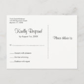 熱帯ビーチRSVP インビテーションポストカード (裏面)