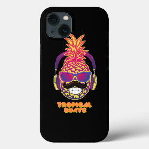 熱帯ビートPineapple DJおもしろいと口ひげ夏 iPhone 13ケース