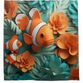 熱帯ピエロ魚海ビーチ シャワーカーテン (正面)