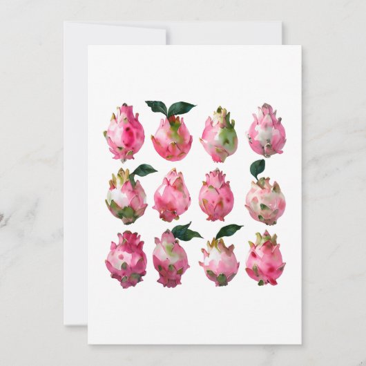 熱帯ピタヤウォーターカラーアート 招待状 (正面)