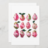 熱帯ピタヤウォーターカラーアート 招待状 (正面/裏面)