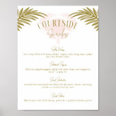 熱帯ピックルボールパーティー食品前菜メニューサイン ポスター (正面)