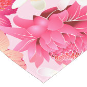 熱帯ピンクと白の花 ショートテーブルランナー (コーナー)
