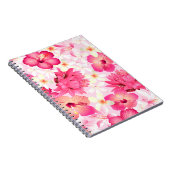 熱帯ピンクと白の花 ノートブック (右側)
