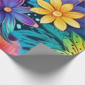 熱帯ピンクと紫の花 ラッピングペーパー (角)