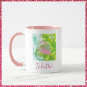 熱帯ピンクと緑のフラミンゴとヤシ マグカップ