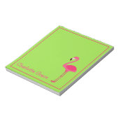 熱帯ピンクと緑のフラミンゴパーソナライズされた ノートパッド (回転)