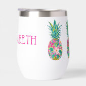 熱帯ピンクと緑のフローラパイナップル (右面)